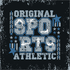 t-shirt sports, original emblem, athletic leisure