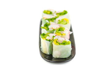 Korean rolls on a white background