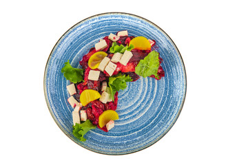 Salad with beetroot on a white background