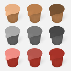 Liquid coffee creamer single - portioned containers with lidding film top