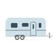 Travel rv trailer icon. Clipart image isolated on white background
