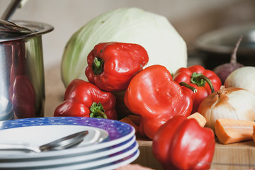 Set of vegetables for cooking borsch