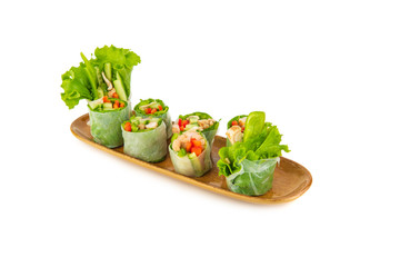 Korean rolls on a white background