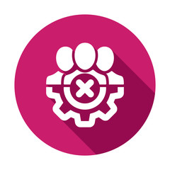 Management icon with cancel sign. Management icon and close, delete, remove symbol. Vector icon