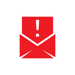 Alert email icon. Clipart image isolated on white background