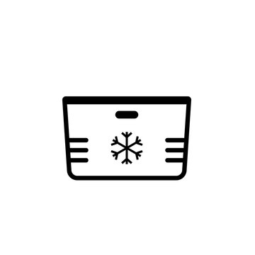 Beach cooler box outline icon. Picnic clipart isolated on white background