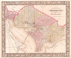 1866, Mitchell Map of Washington D.C.