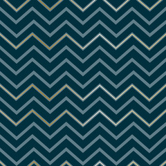 Seamless abstract geometric zigzag pattern Elegant luxury golden lines on a dark blue background Mens pattern zigzag print on paper, fabric, wallpaper Design element Vector background zigzag pattern