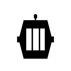 Pet carrier silhouette icon. Clipart image isolated on white background