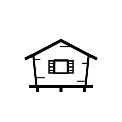 Bungalow outline icon. Clipart image isolated on white background