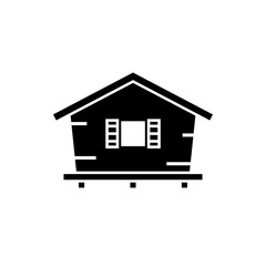 Bungalow silhouette icon. Clipart image isolated on white background