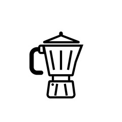 Geyser coffee maker outline icon. Clipart image isolated on white background