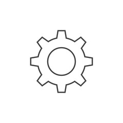 gear outline flat icon vector design illustration