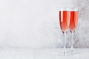 Rose champagne glasses