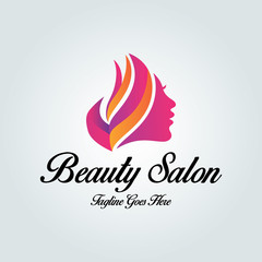 Beauty salon logo design template. Vector illustration