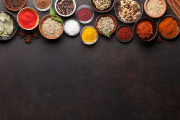 Fototapeta na wymiar Set of various spices and herbs