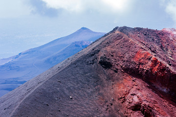 Mount Etna, active volcano on the east coast of Sicily, Italy.