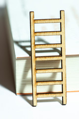 Book pages and ladder. Concept with ladder on book for education and knowledge.