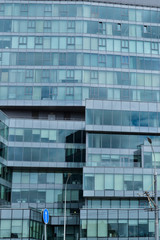 Modern building. Modern office building with facade of glass.