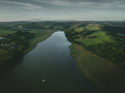 Aerial View Of The River Tamar
