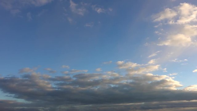 Blue Night Sky With Clouds Sunset Timelapse