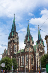 Obraz premium Church of St. Elizabeth in Lviv. Neo-Gothic Church