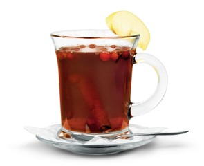 Drink with Apple and Cinnamon Stick