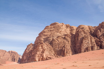 Fototapeta na wymiar Mountain in the Wadi Rum desert , Jordan
