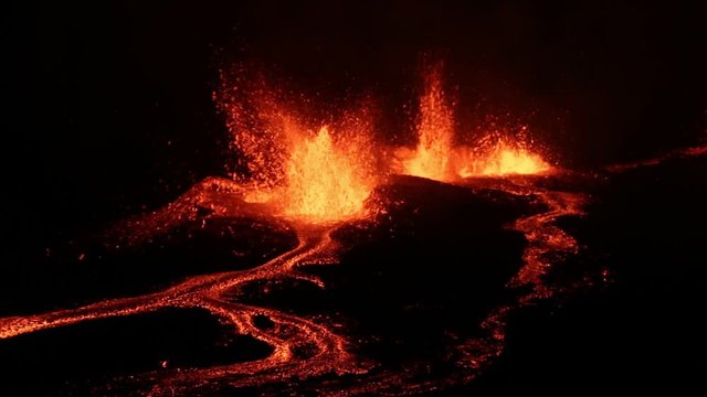 Eruption Volcan Piton de La Fournaise France R&eacute;union
