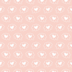 Vector hand drawn hearts seamless pattern