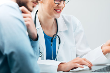 Young Intern at the Hospital receives Feedback. Detail