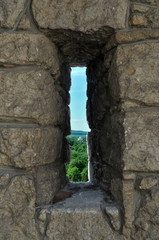 Embrasure in the wall of fortress