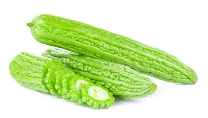 Momordica charantia on white background. Gourd