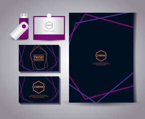 set of business cards with gafete and usb