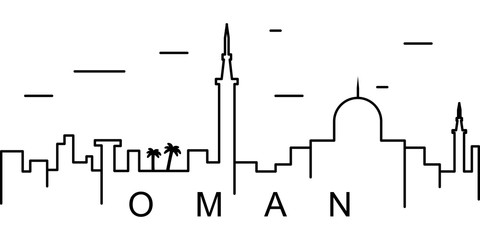 Oman outline icon. Can be used for web, logo, mobile app, UI, UX - obrazy, fototapety, plakaty
