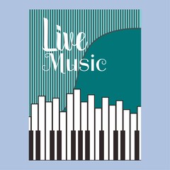 vintage live music poster design for bar and club - Vector