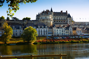 View of  medieval castle Chateau in Amboise
