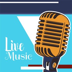 Indie musician concert show poster with acoustic guitar vector illustration - Vector