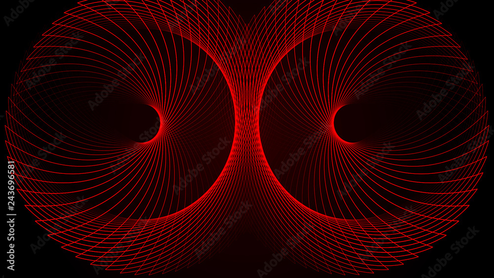 Poster effect of depth of round virtual tunnel. bid data stream visualization. technology banner for busine