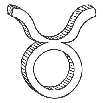 Vector Sketch Zodiac Sign - Taurus