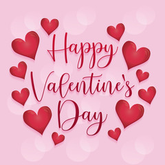 valentines day card with hearts