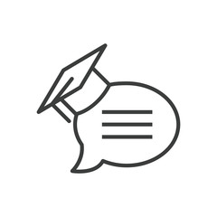 Line  icon of graduate student speech