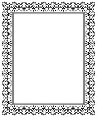 Decorative frame Elegant vector element for design in Eastern style, place for text. Floral black border. Lace illustration for invitations and greeting cards