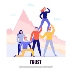 Teamwork Flat Concept