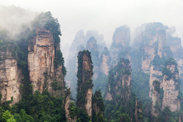 Mountain landscape of Zhangjiajie national park, China