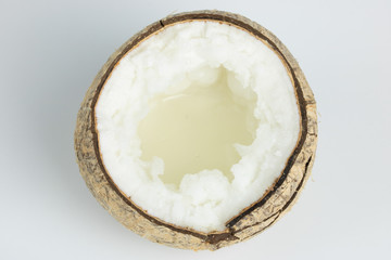 Kopyor Coconut fruit isolated on white background
