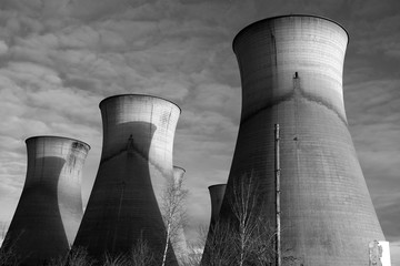 Monochrome cooling towers