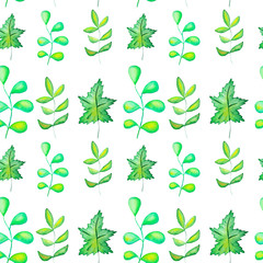 Naklejka premium Seamless watercolor botanical pattern