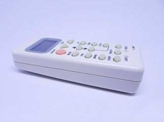 Simple and small air condition remote control isolated on white background. 