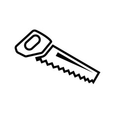 Handsaw silhouette icon. Clipart image isolated on white background